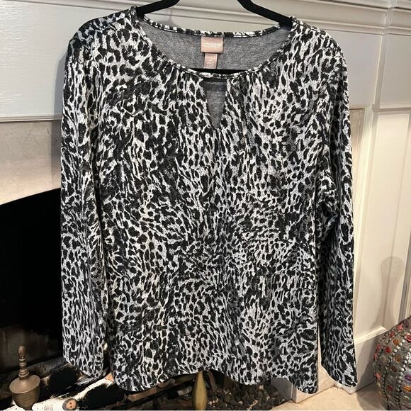 Chico’s animal print lightweight sweater super soft Size large - Picture 1 of 4